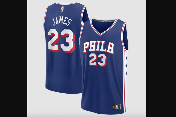 LeBron Sixers jersey