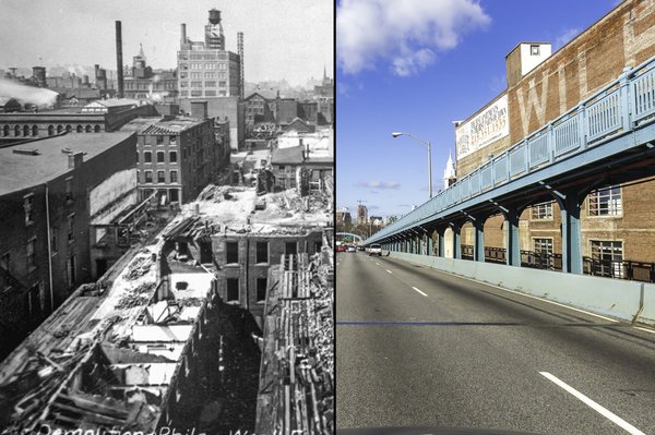 Carroll - Then and Now Ben Franklin Bridge
