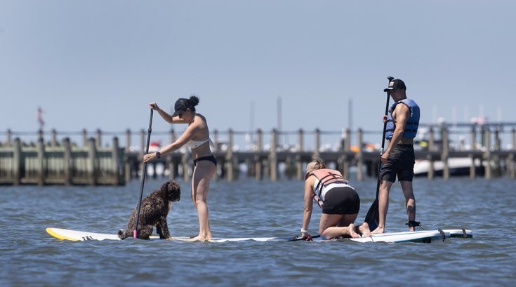 Long Beach twp paddleboarders