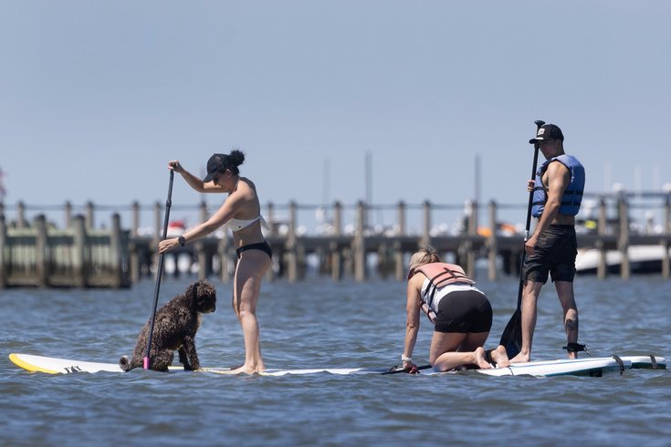 Long Beach twp paddleboarders
