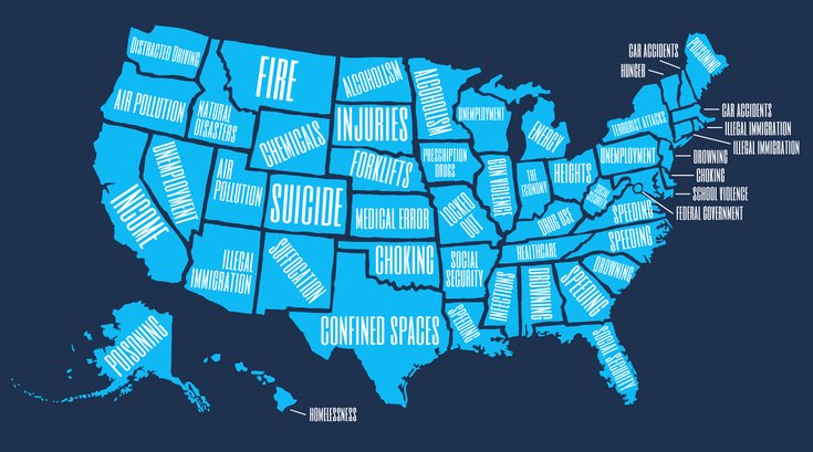 Map Worries United States