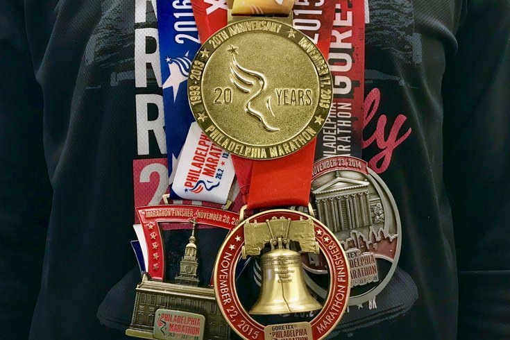 Philadelphia_Marathon_Medals_2013_to_2016