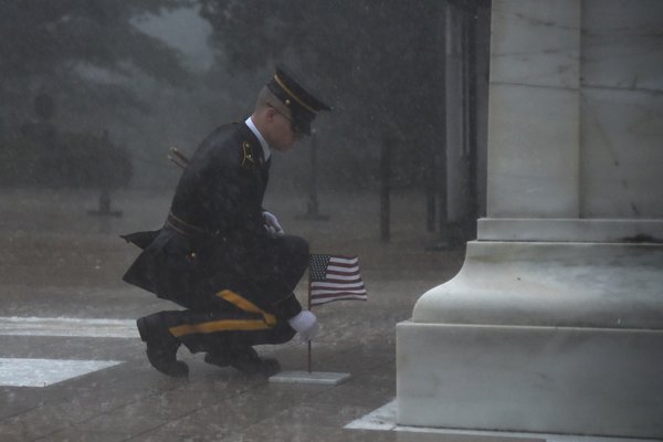 Memorial Day flag planting