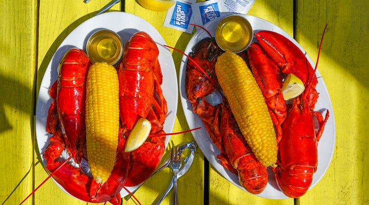 Oyster House Twin Lobster Dinner back summer 2019
