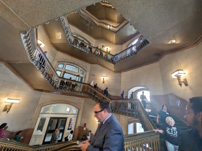 City Hall inside evacuation