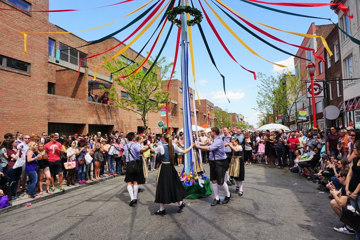 Philadelphia's largest Maypole during Maifest by Brauhaust Schmitz