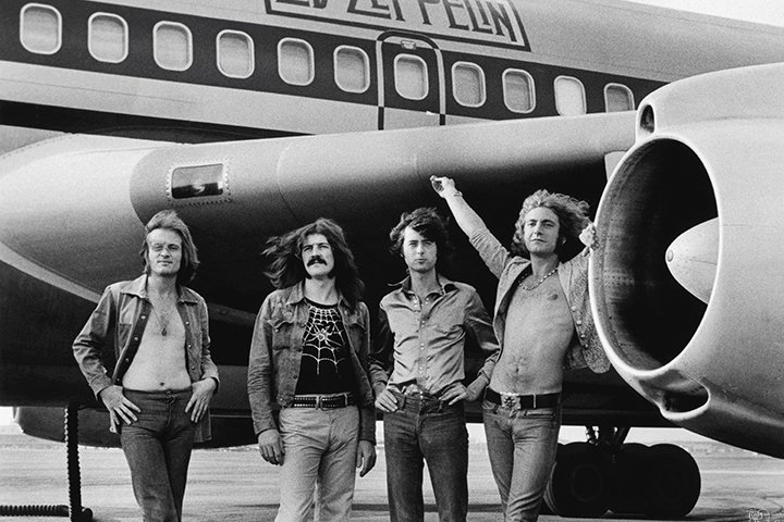 photo by Bob Gruen of the band Led Zeppelin in 1973
