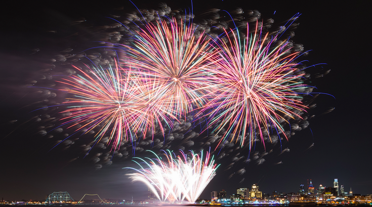 Fireworks on the Delaware River Waterfront