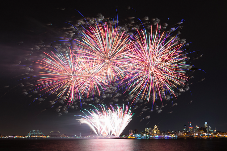 Fireworks on the Delaware River Waterfront