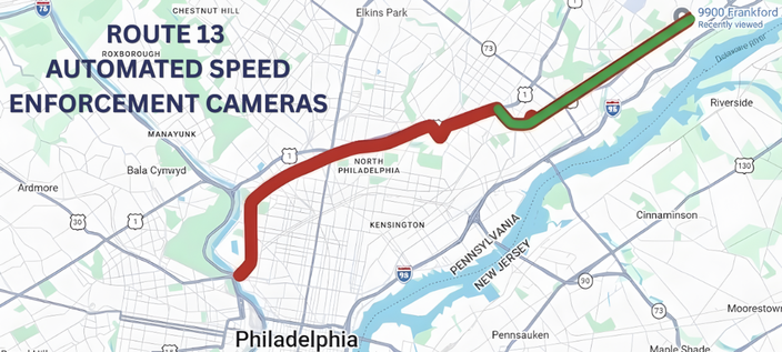 Rt 13 speed camera map