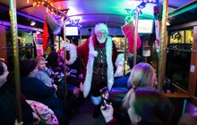 Limited - Manayunk - Santa catching a ride on the Manayunk Jolly Trolley!