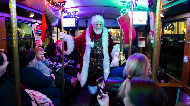 Limited - Manayunk - Santa catching a ride on the Manayunk Jolly Trolley!