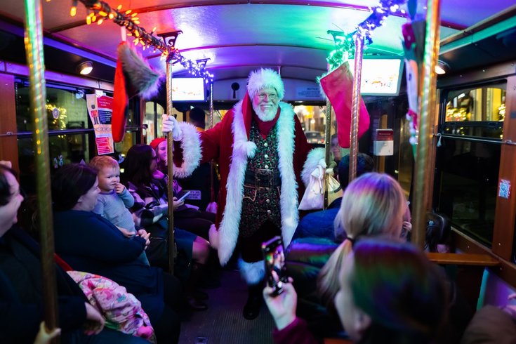 Limited - Manayunk - Santa catching a ride on the Manayunk Jolly Trolley!