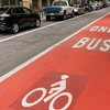 Red bus-only lanes