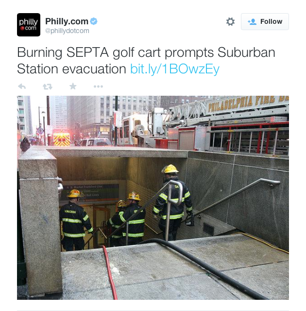 Philly Septa Tweet Fire