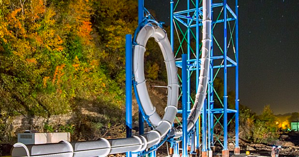 Vertical looping water slide, long thought impossible, in test