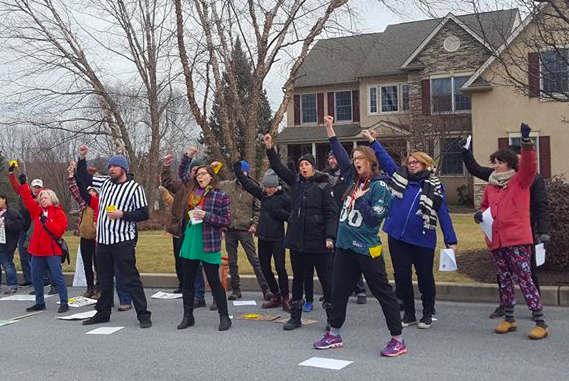 Flash mob at Toomey's house