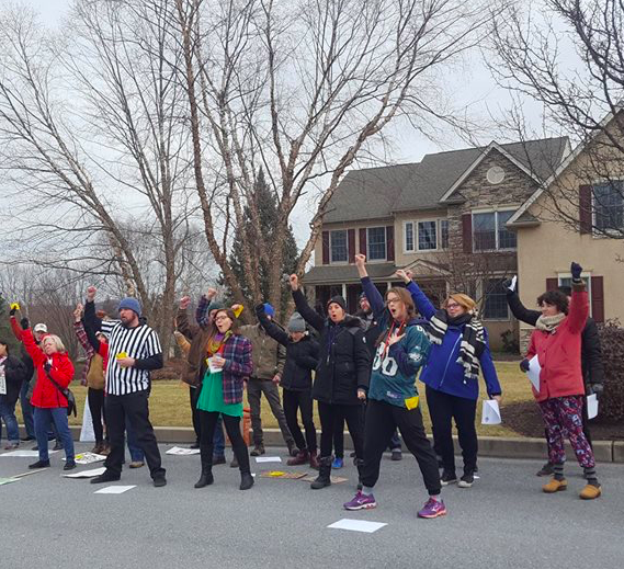 Flash mob at Toomey's house