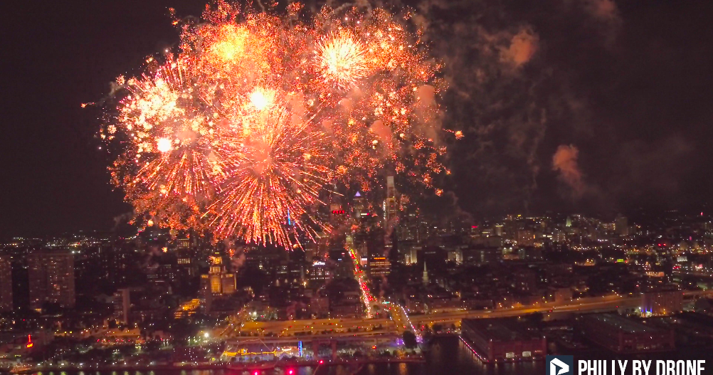 WATCH Drone video shows Philly's Fourth of July fireworks on Delaware