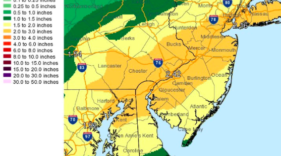 Weekend storm map