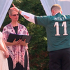 Groom wears Eagles jersey to wedding