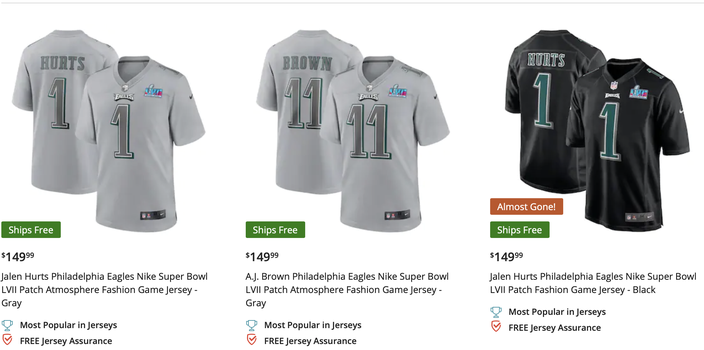 Eagles to wear home green jerseys in Super Bowl LVII