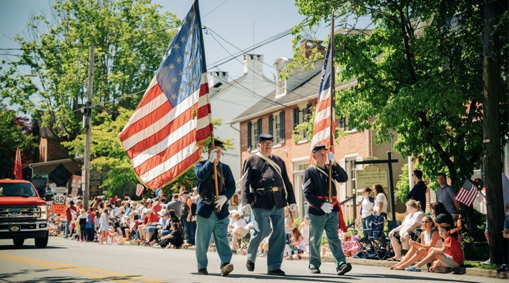Marching in Parade Kennett Square