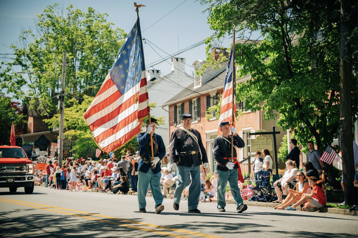 Marching in Parade Kennett Square