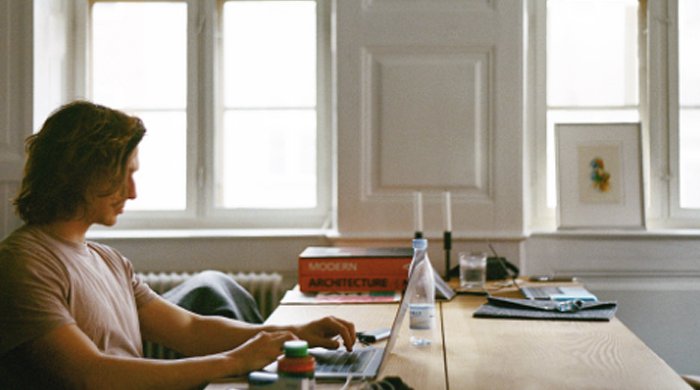 Person working shared office space