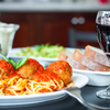 Spaghetti and Meatballs at a restaurant