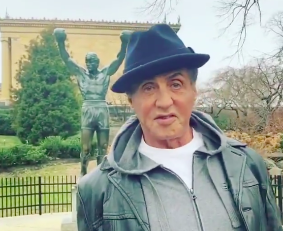 Sylvester Stallone surprises New Jersey high school kids during their visit  to 'Rocky' statue in Philly