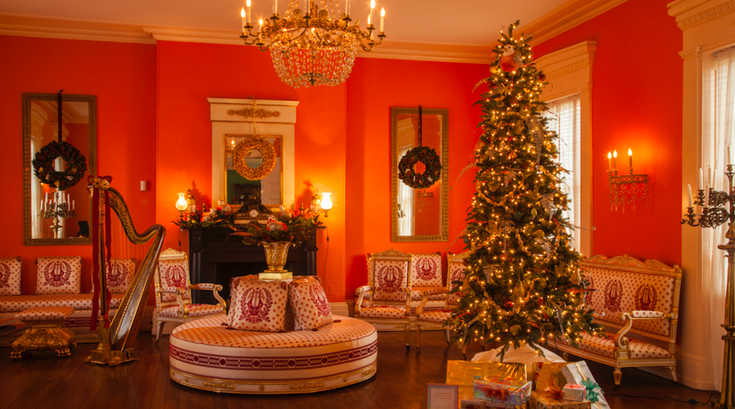 Historic Houses of Fairmount Park at Christmas, decorated for holidays