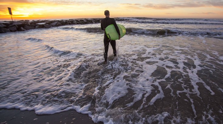Stock image of surfing and the ocean