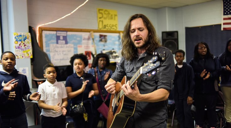 Andrew Lipke and Houston Students