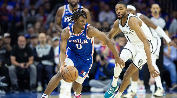 Sixers-Nets-Tyrese-Maxey-Mikal-Bridges-Game-2-April-2023