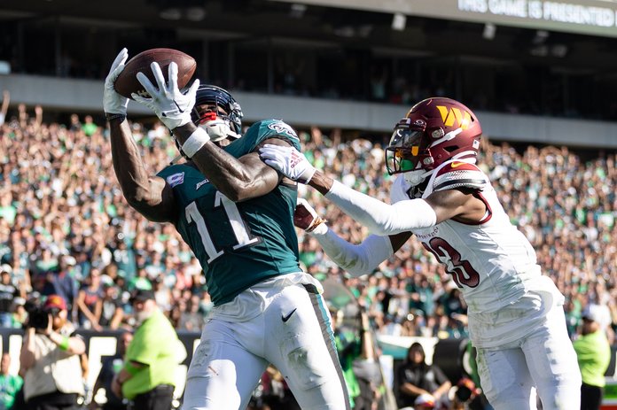 Eagles game ball: A.J. Brown, Nick Morrow have huge games on an uneven day