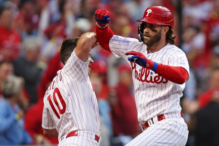 Instant observations: Bryce Harper hits two homers, Phillies one win from  closing out Braves