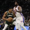 Joel Embiid and Giannis Antetokounmpo