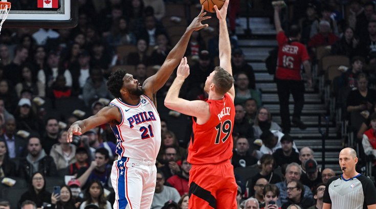 Joel Embiid and Jakob Poeltl.