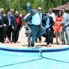 Mike Bowman thrown into pool