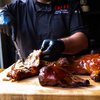Roasted suckling pig is served during Amada's Cava y Cochinillo dinner