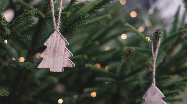 Close up of Christmas tree