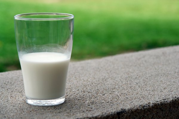 Glass of milk half full