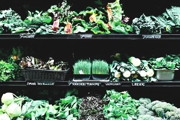 An Assortment of Greens at Grocery Store