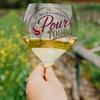 A commemorative wine glass for the inaugural Bucks County Pour Tour
