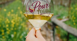 A commemorative wine glass for the inaugural Bucks County Pour Tour