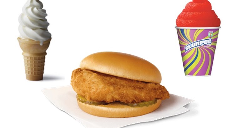 McDonald's ice cream cone, Chick-fil-A entree and 7-Eleven Slurpee