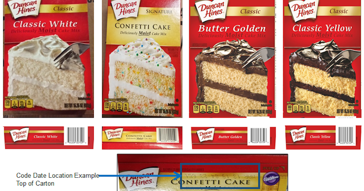 Duncan Hines cake mixes have been recalled due to potential Salmonella