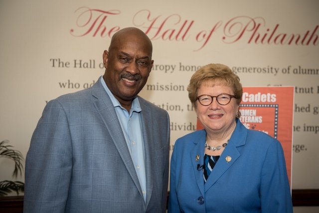 Limited - U.S. Rep. Dwight Evans pictured with College President Carol Jean Vale