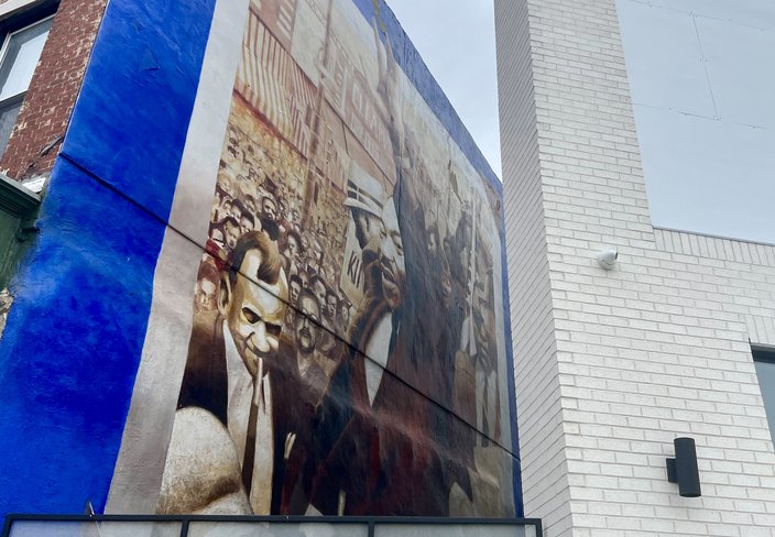 Mural depicting 1965 MLK Freedom Now speech in West Philly will be restored